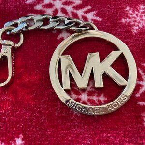 New * Large MK * Michael Kors * GOLD-tone HANG TAG * Swivel Key Fob * link chain